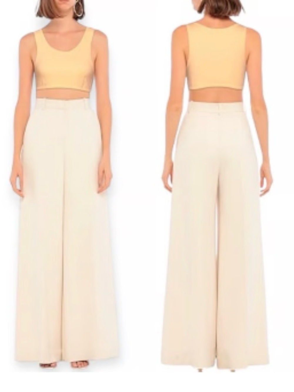 Gianni G embroidered Sleeveless Crop Tank Top in Light Peach